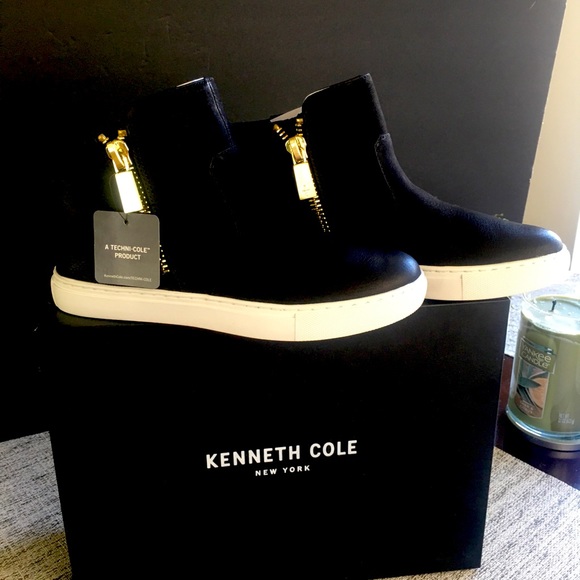 Keneth Cole sneakers women size 5 Kiera nubuck leather High top double z… - Picture 3 of 8